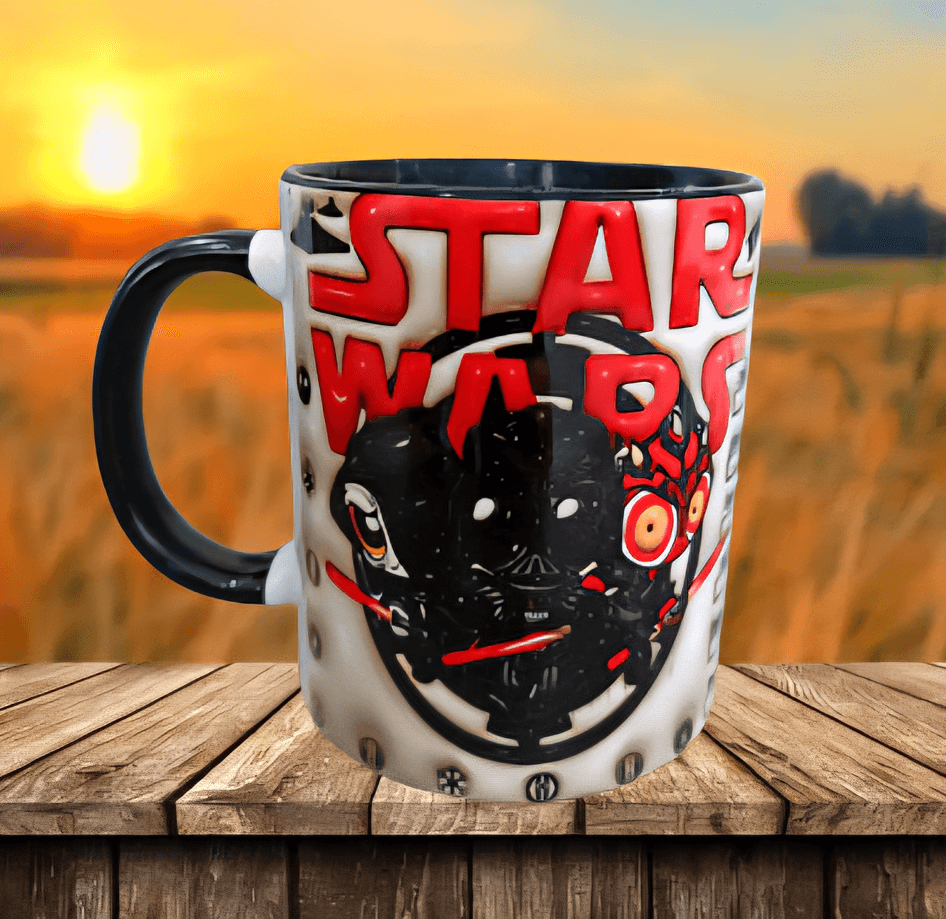 Star wars Baskı içi ve Kulpu Renkli Kupa