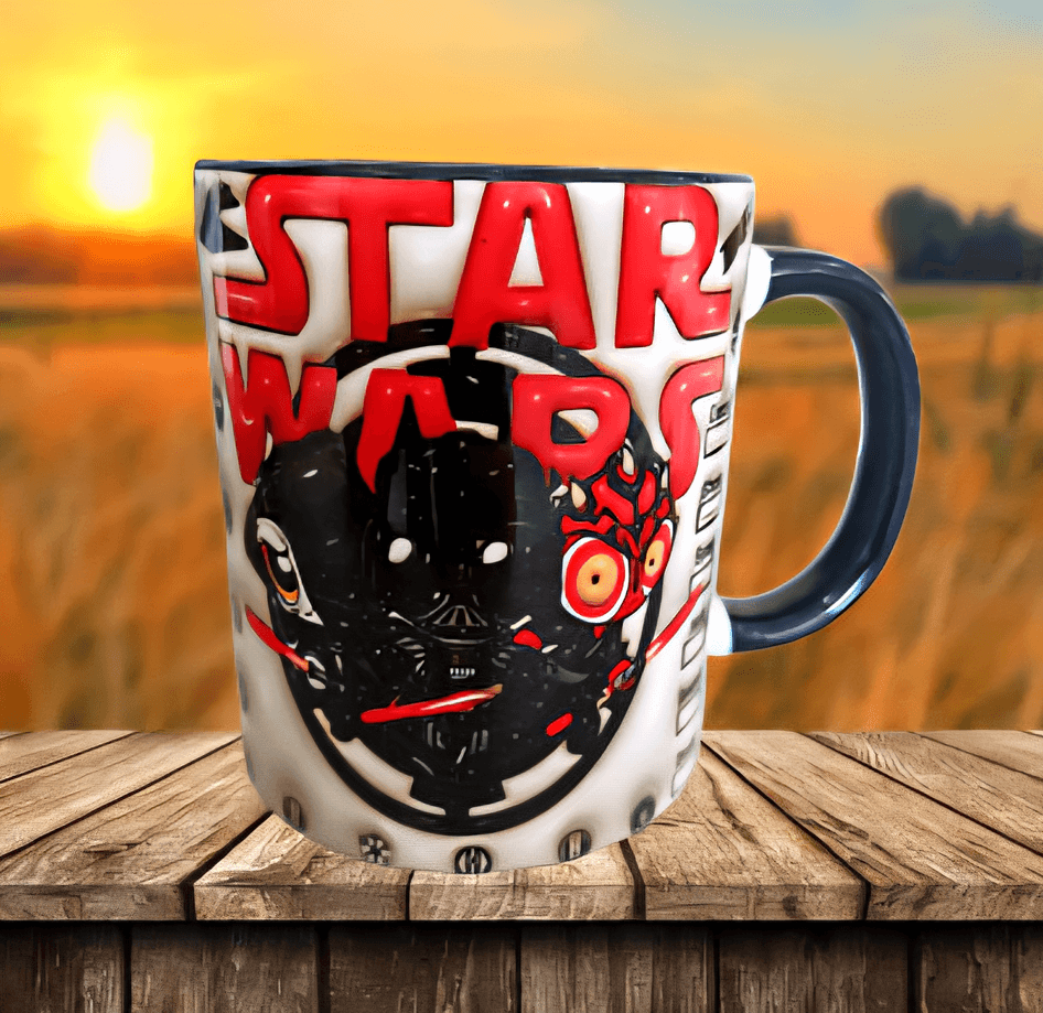 Star wars Baskı içi ve Kulpu Renkli Kupa