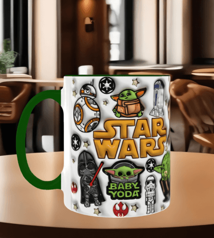 Star wars Baskı içi ve Kulpu Renkli Kupa