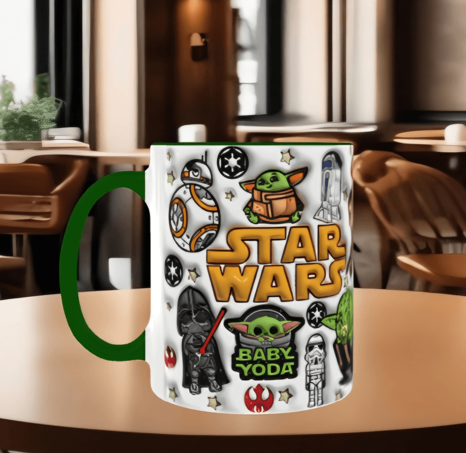 Star wars Baskı içi ve Kulpu Renkli Kupa