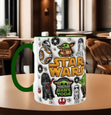 Star wars Baskı içi ve Kulpu Renkli Kupa
