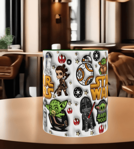 Star wars Baskı içi ve Kulpu Renkli Kupa