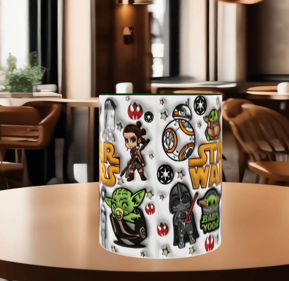 Star wars Baskı içi ve Kulpu Renkli Kupa
