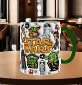 Star wars Baskı içi ve Kulpu Renkli Kupa