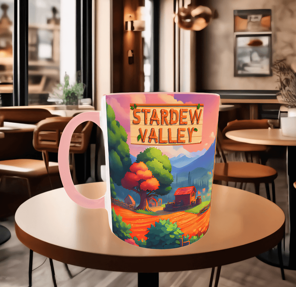 Stardew Valley Baskı içi ve Kulpu Renkli Kupa