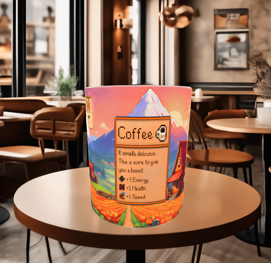 Stardew Valley Baskı içi ve Kulpu Renkli Kupa