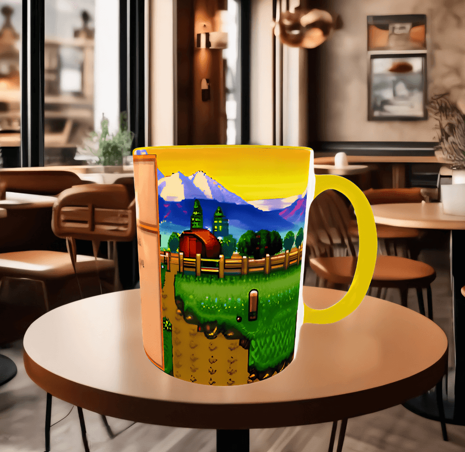 Stardew Valley Baskı içi ve Kulpu Renkli Kupa