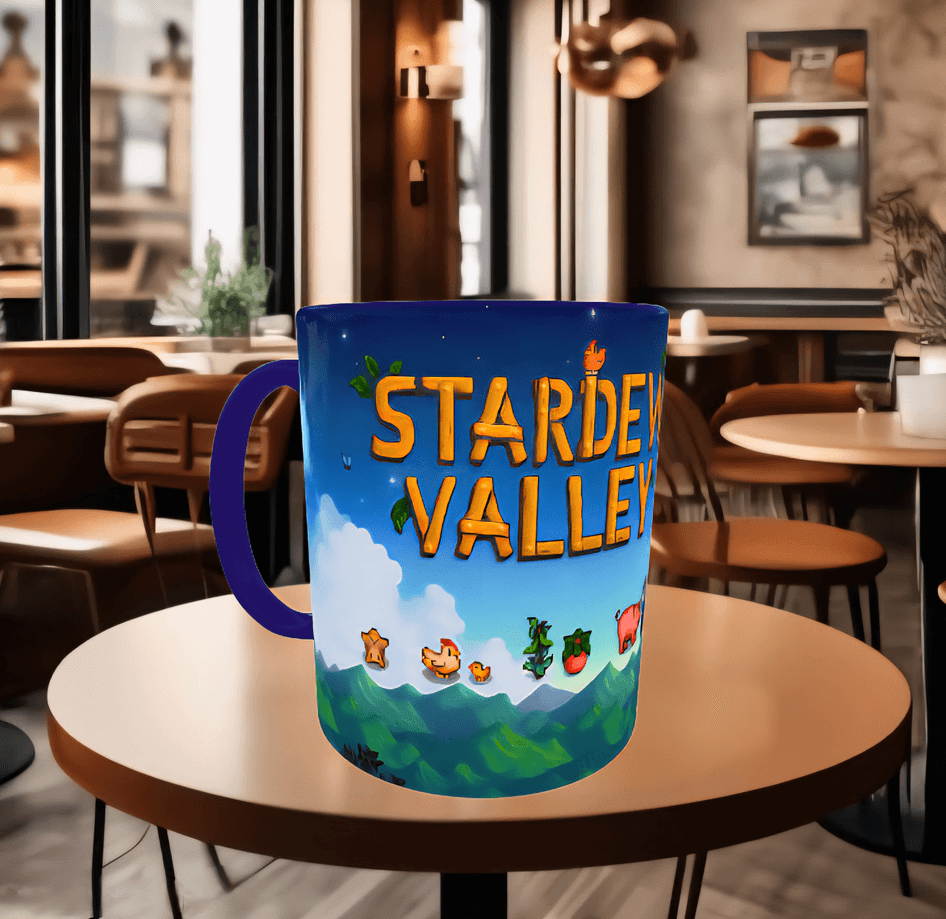 Stardew Valley Baskı içi ve Kulpu Renkli Kupa