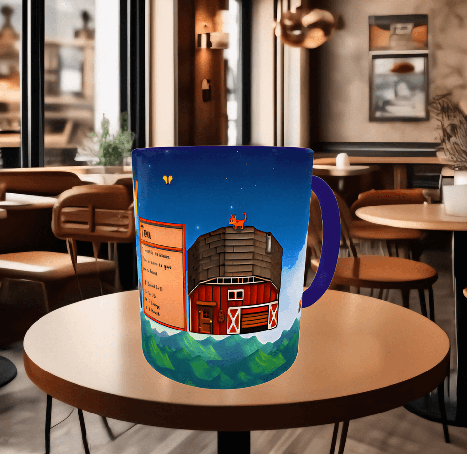 Stardew Valley Baskı içi ve Kulpu Renkli Kupa