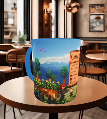 Stardew Valley Baskı içi ve Kulpu Renkli Kupa