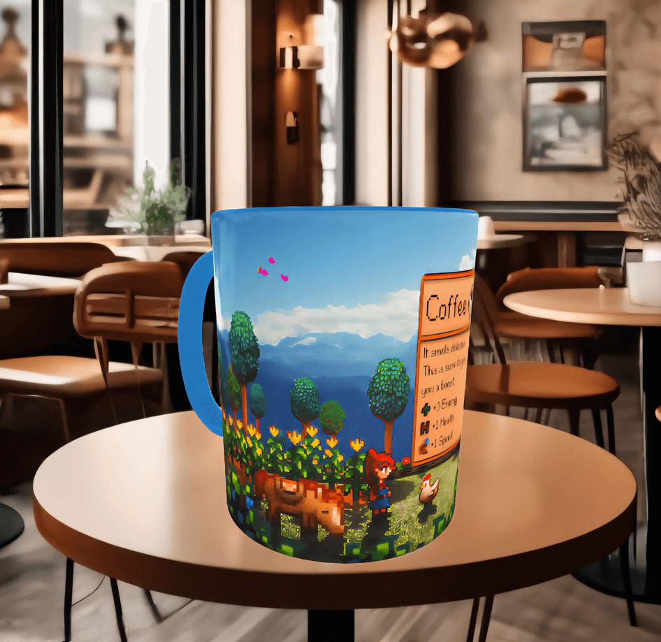 Stardew Valley Baskı içi ve Kulpu Renkli Kupa