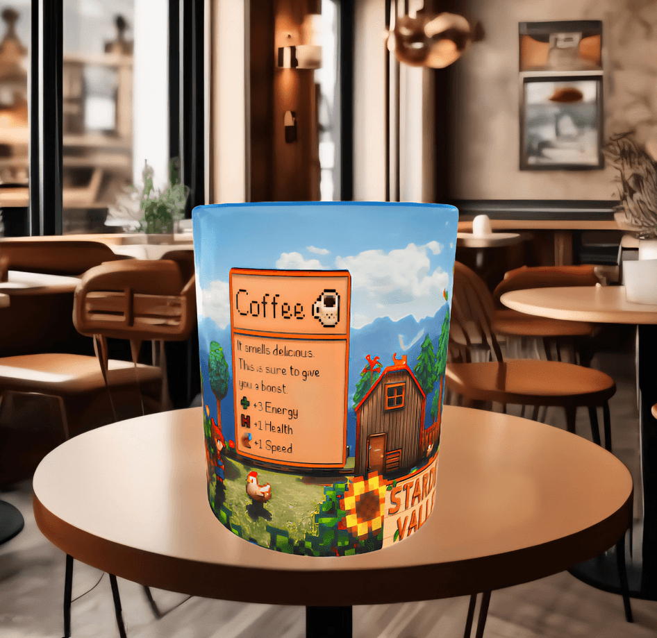 Stardew Valley Baskı içi ve Kulpu Renkli Kupa