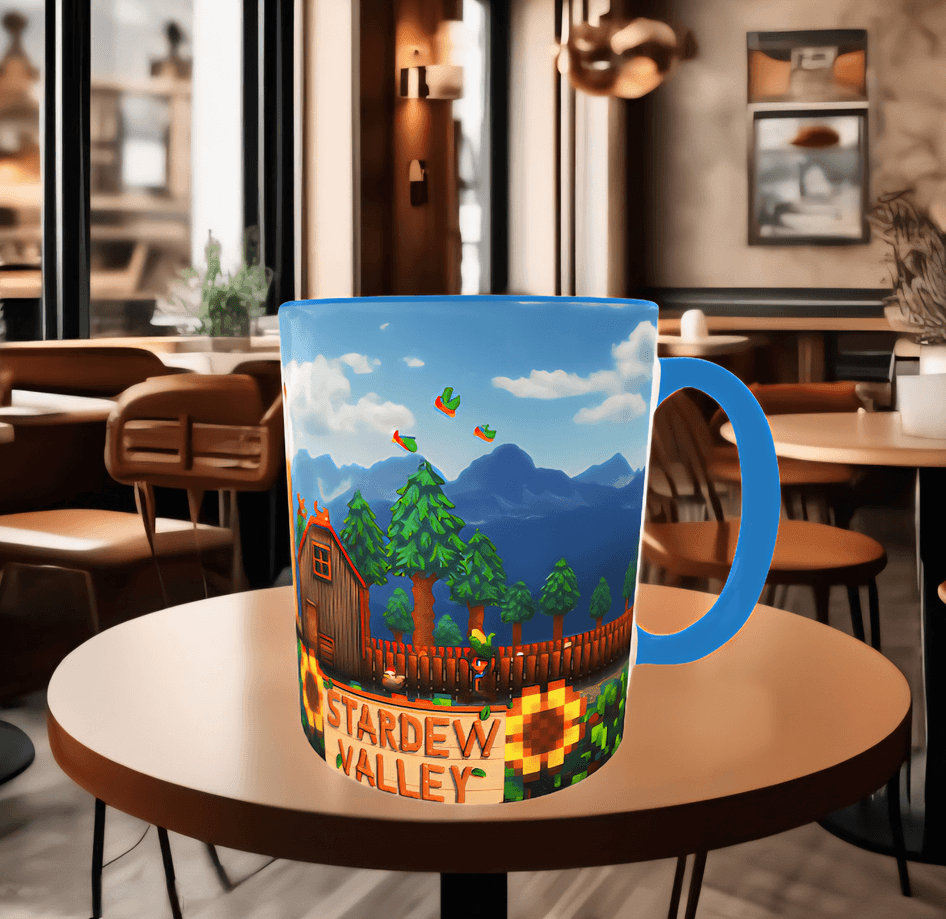 Stardew Valley Baskı içi ve Kulpu Renkli Kupa