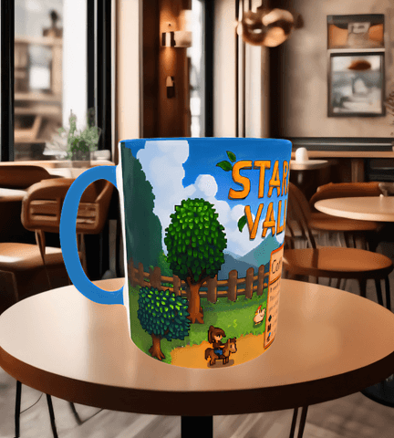 Stardew Valley Baskı içi ve Kulpu Renkli Kupa