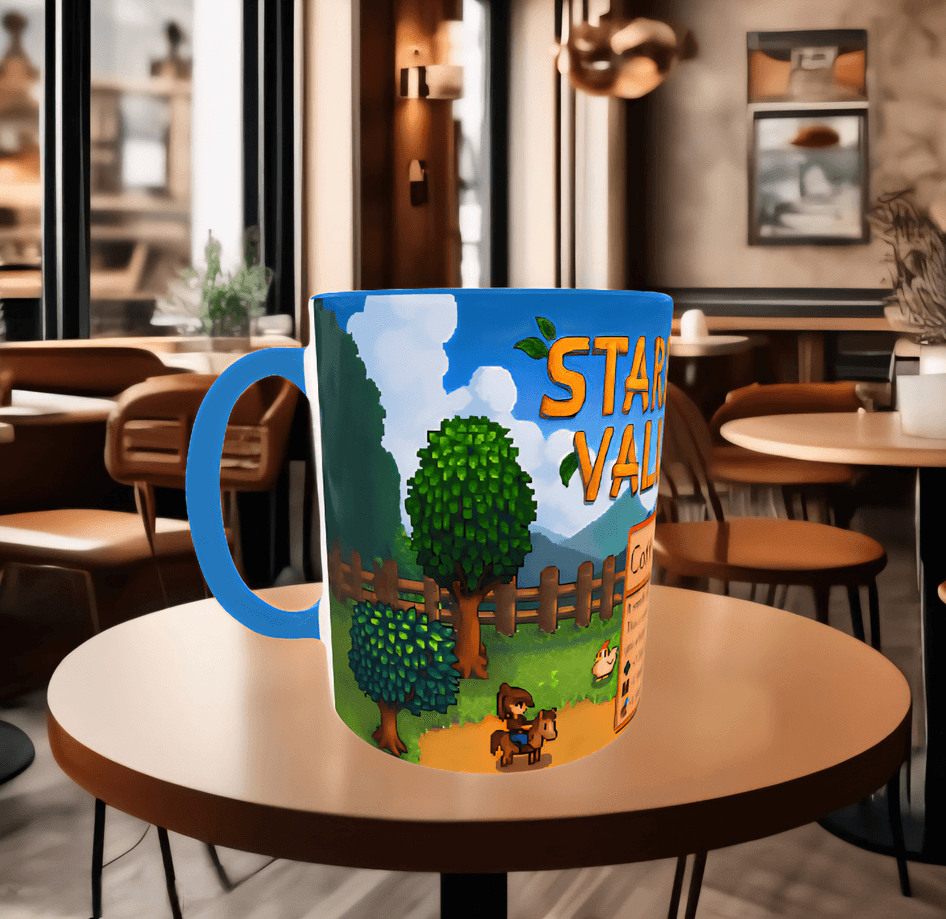 Stardew Valley Baskı içi ve Kulpu Renkli Kupa