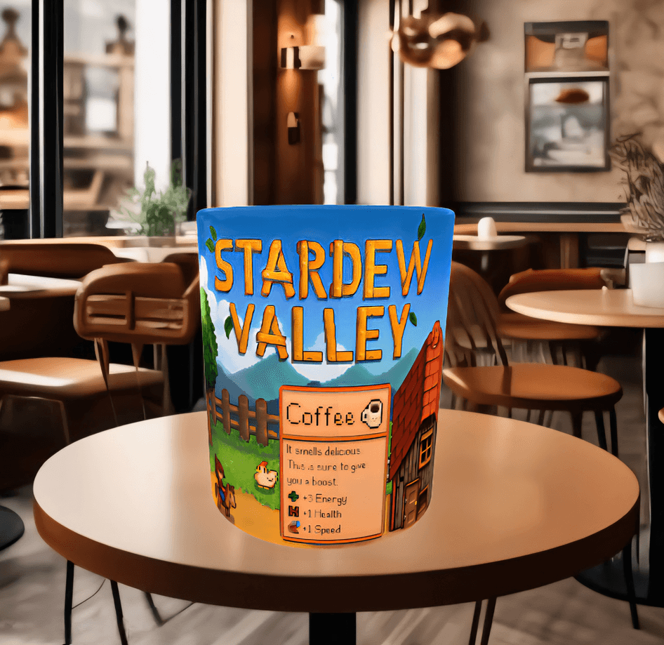 Stardew Valley Baskı içi ve Kulpu Renkli Kupa
