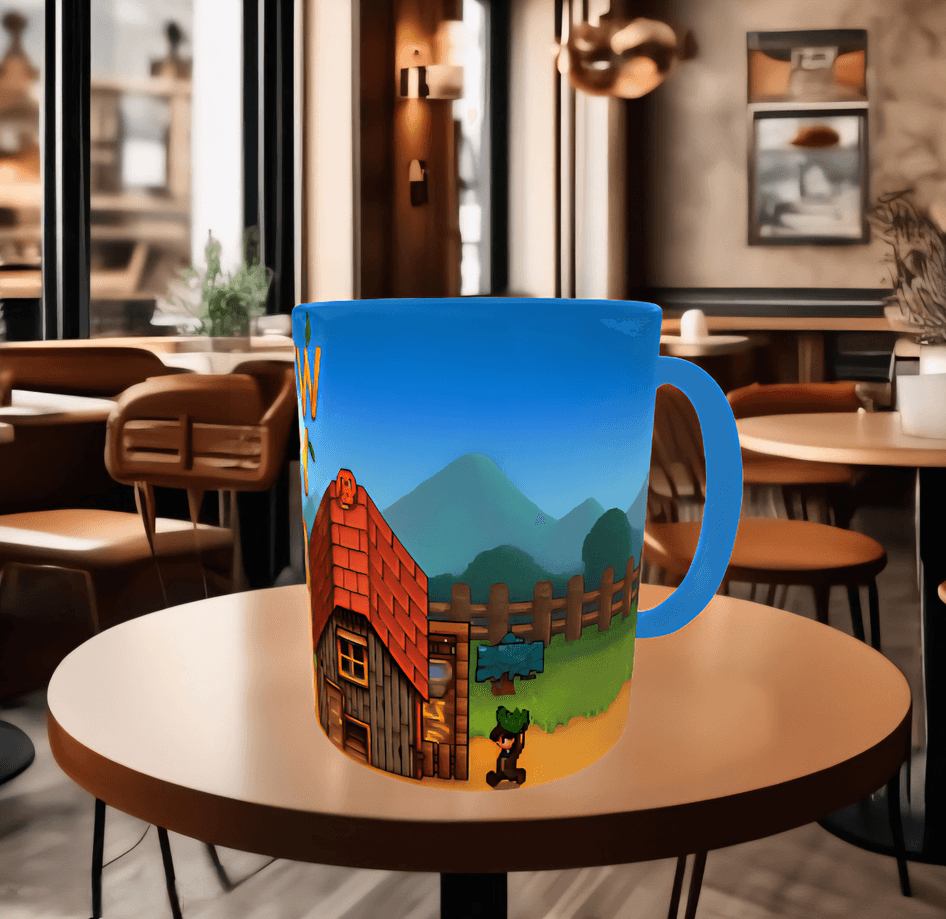 Stardew Valley Baskı içi ve Kulpu Renkli Kupa