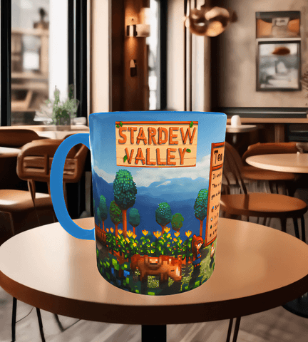 Stardew Valley Baskı içi ve Kulpu Renkli Kupa