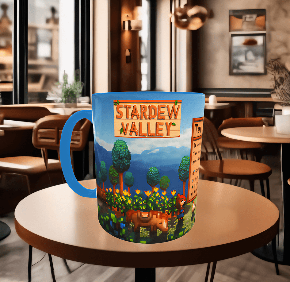 Stardew Valley Baskı içi ve Kulpu Renkli Kupa