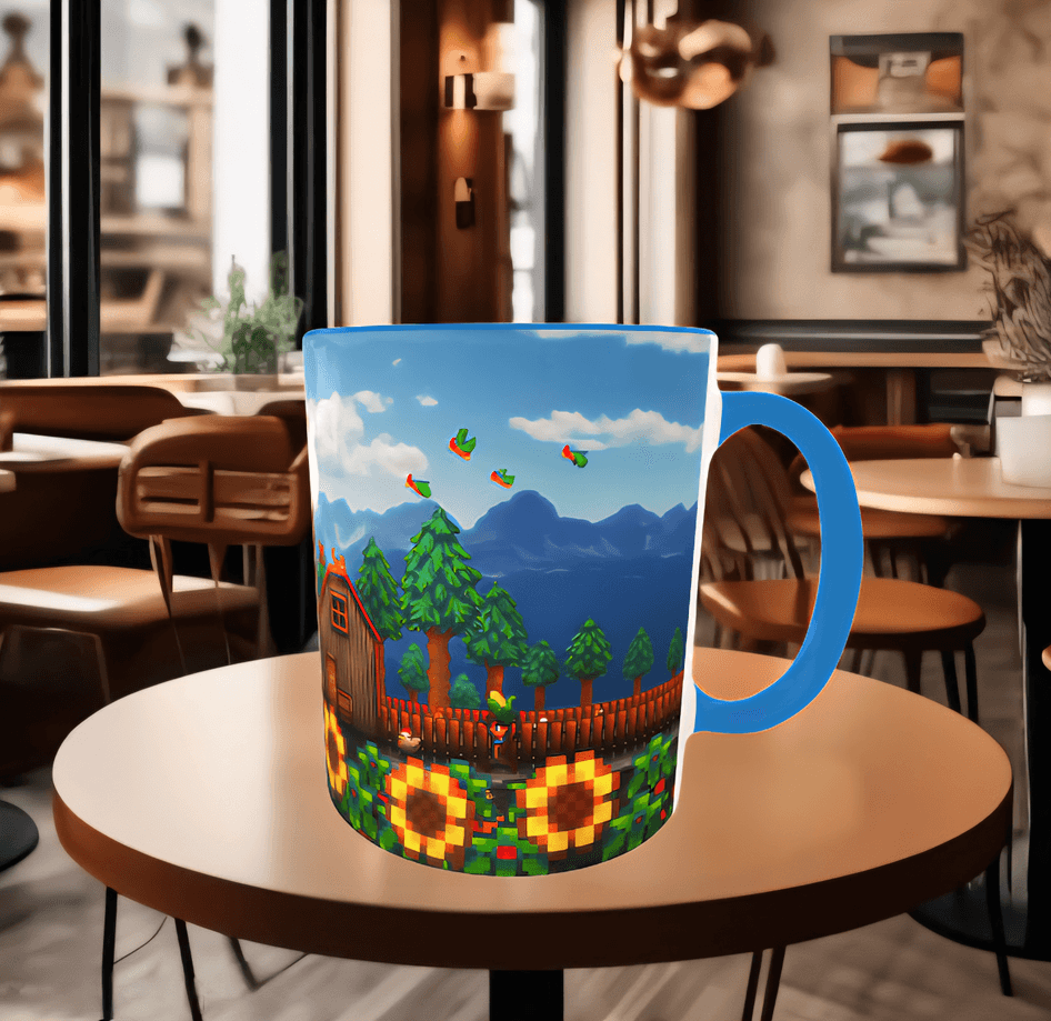 Stardew Valley Baskı içi ve Kulpu Renkli Kupa