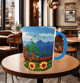 Stardew Valley Baskı içi ve Kulpu Renkli Kupa