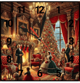 Noel gecesi christmas vintage baskı metal hediyelim dekoratif kaliteli duvar saati