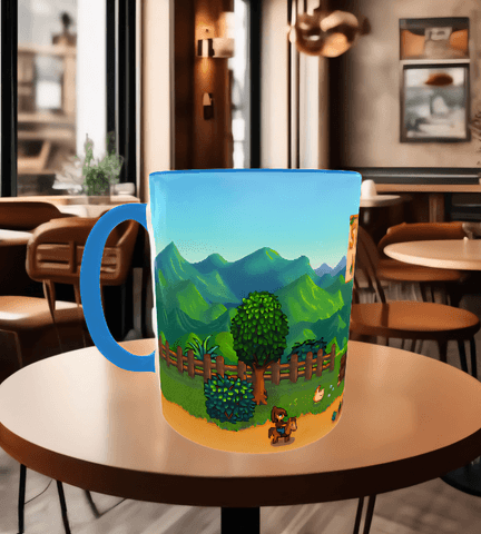 Stardew Valley Baskı içi ve Kulpu Renkli Kupa