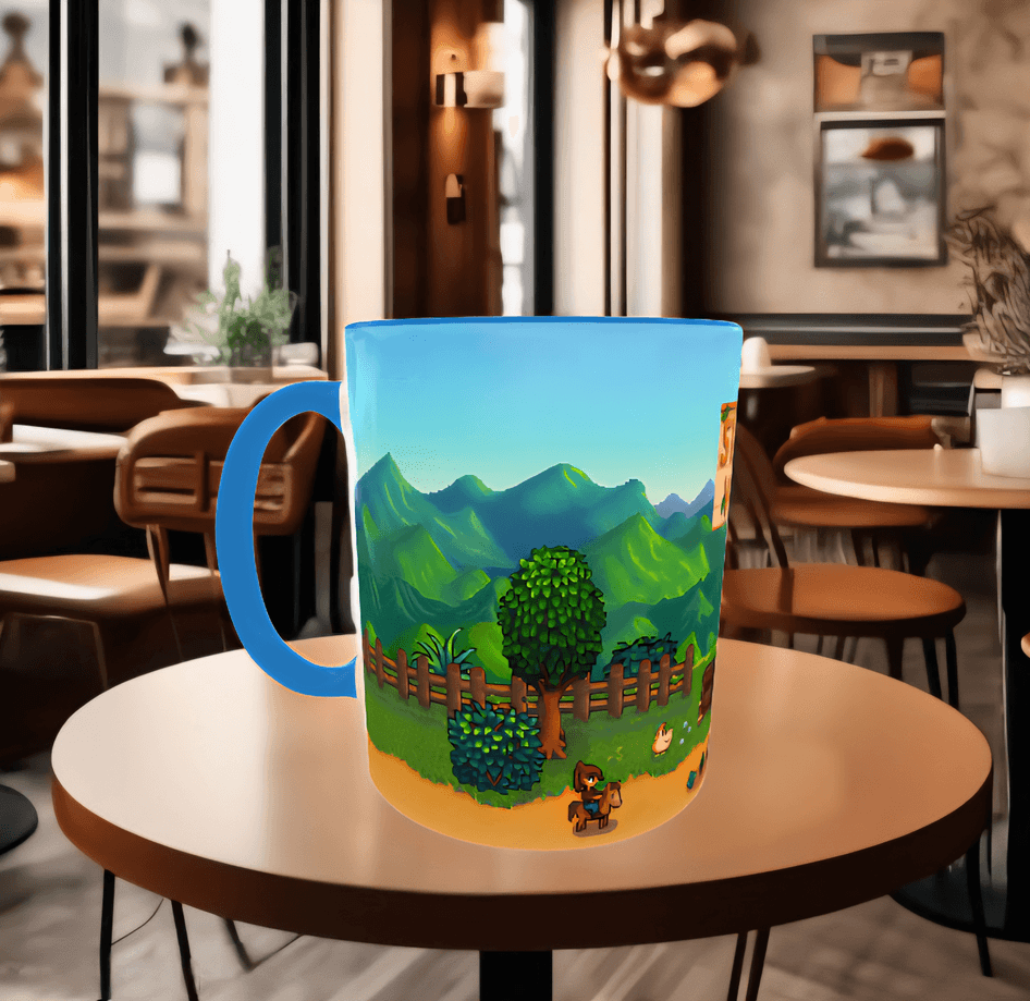 Stardew Valley Baskı içi ve Kulpu Renkli Kupa