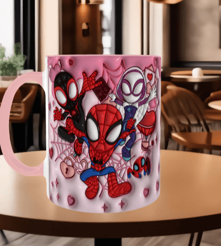 Örümcek adam Baskı içi ve Kulpu Renkli Kupa