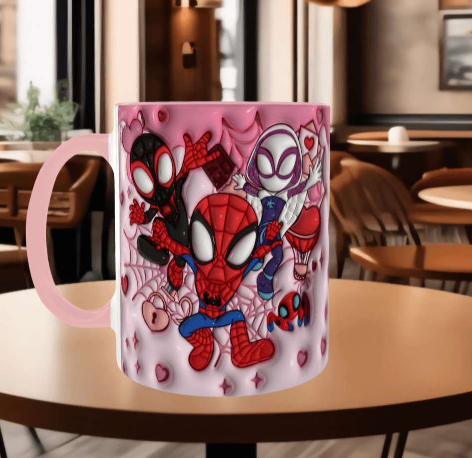 Örümcek adam Baskı içi ve Kulpu Renkli Kupa