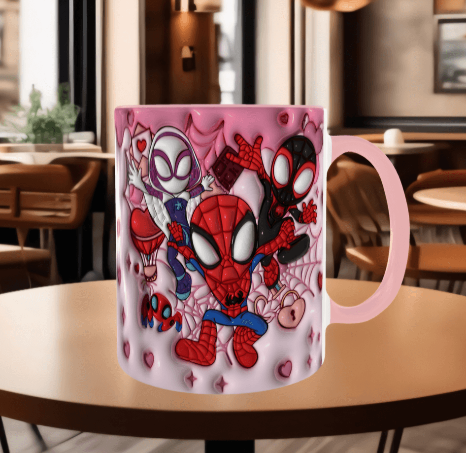 Örümcek adam Baskı içi ve Kulpu Renkli Kupa