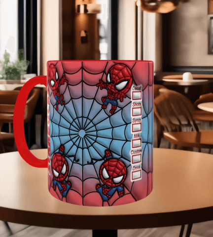 Örümcek adam Baskı içi ve Kulpu Renkli Kupa