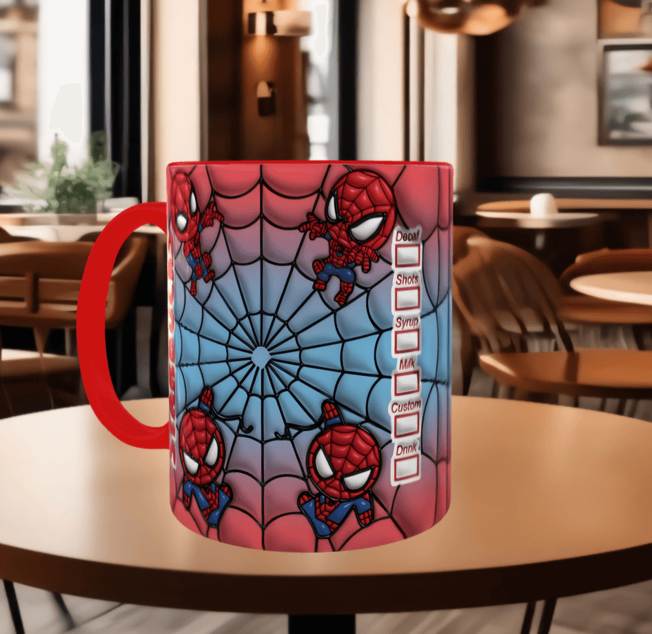 Örümcek adam Baskı içi ve Kulpu Renkli Kupa