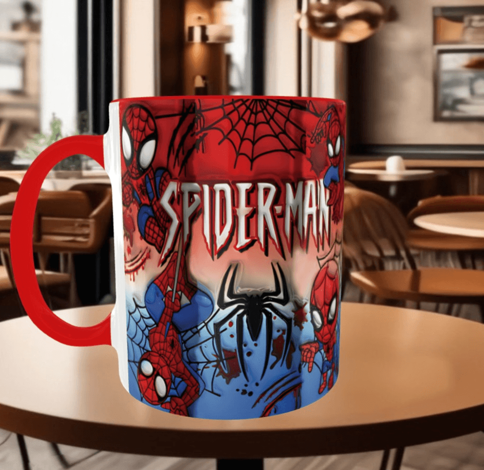 Örümcek adam Baskı içi ve Kulpu Renkli Kupa