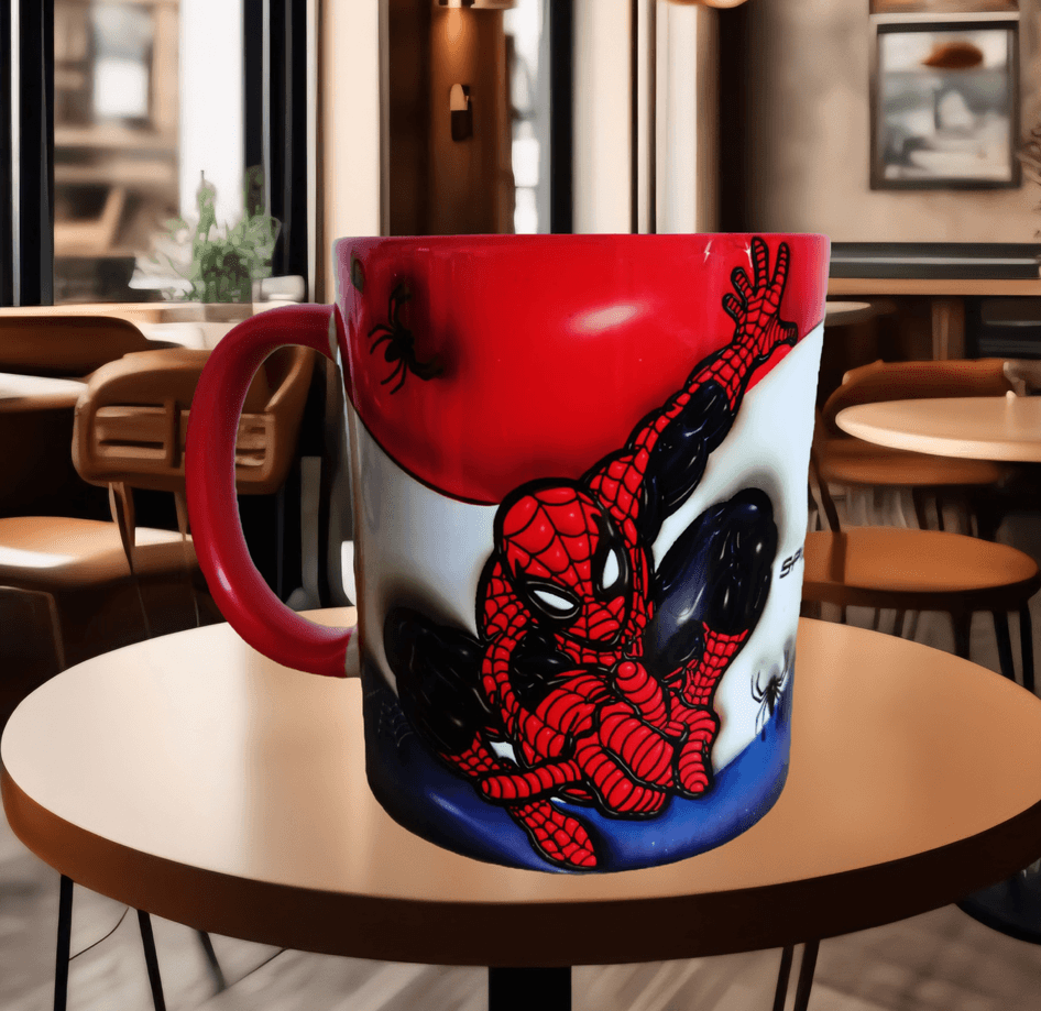 Örümcek adam Baskı içi ve Kulpu Renkli Kupa