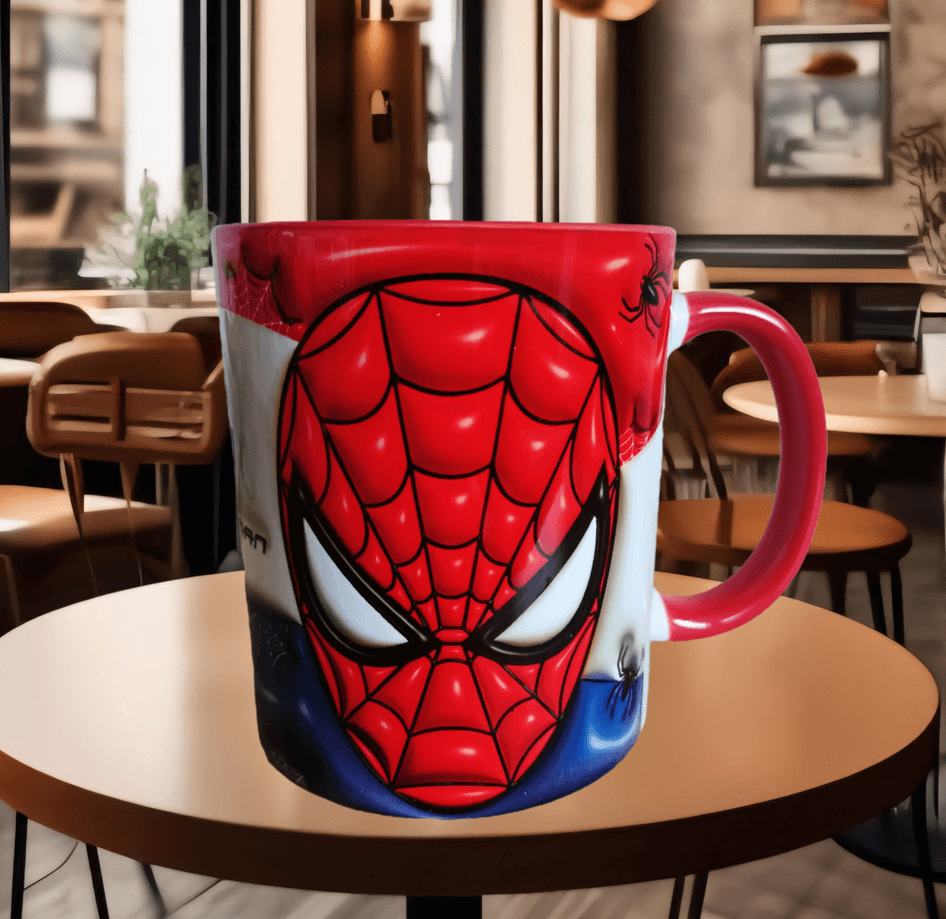 Örümcek adam Baskı içi ve Kulpu Renkli Kupa