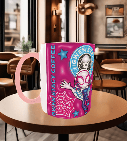 Örümcek adam Baskı içi ve Kulpu Renkli Kupa