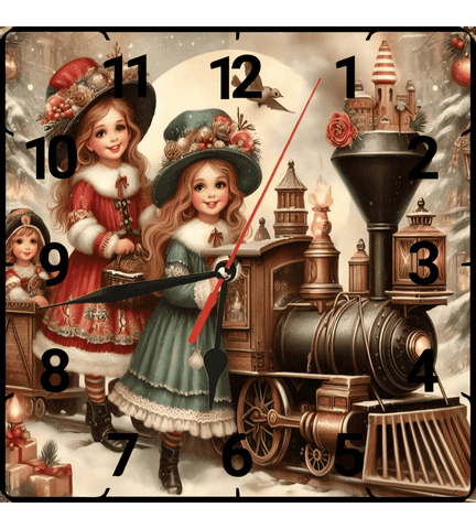 Noel gecesi christmas vintage baskı metal hediyelim dekoratif kaliteli duvar saati