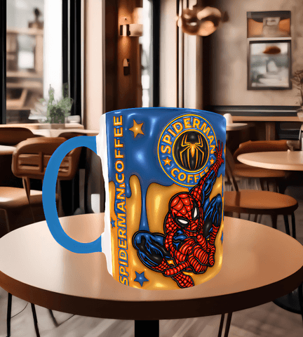 Örümcek adam Baskı içi ve Kulpu Renkli Kupa