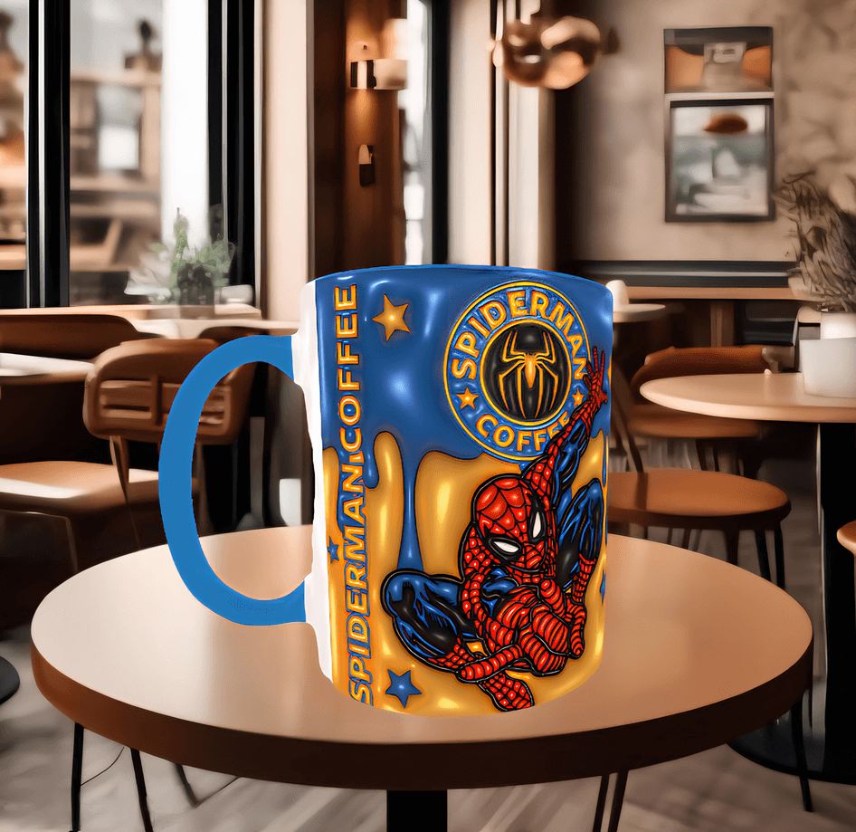 Örümcek adam Baskı içi ve Kulpu Renkli Kupa