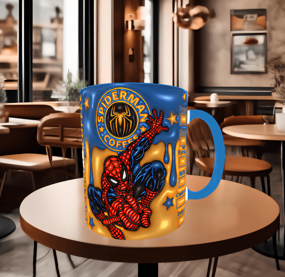 Örümcek adam Baskı içi ve Kulpu Renkli Kupa