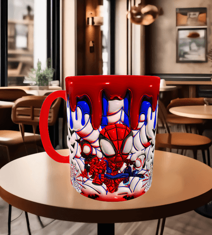 Örümcek adam Baskı içi ve Kulpu Renkli Kupa