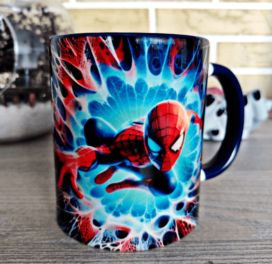 Örümcek adam Baskı içi ve Kulpu Renkli Kupa