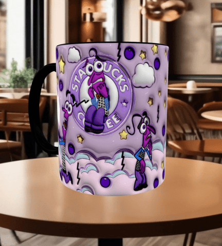 Ters Yüz Baskı içi ve Kulpu Renkli Kupa