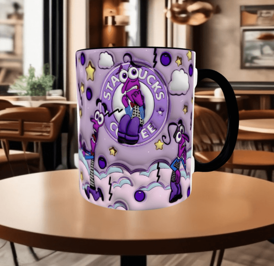 Ters Yüz Baskı içi ve Kulpu Renkli Kupa