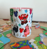 Ters Yüz Baskı içi ve Kulpu Renkli Kupa