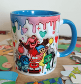 Ters Yüz Baskı içi ve Kulpu Renkli Kupa