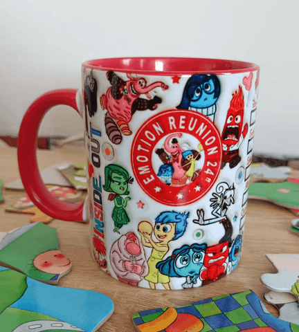 Ters Yüz Baskı içi ve Kulpu Renkli Kupa