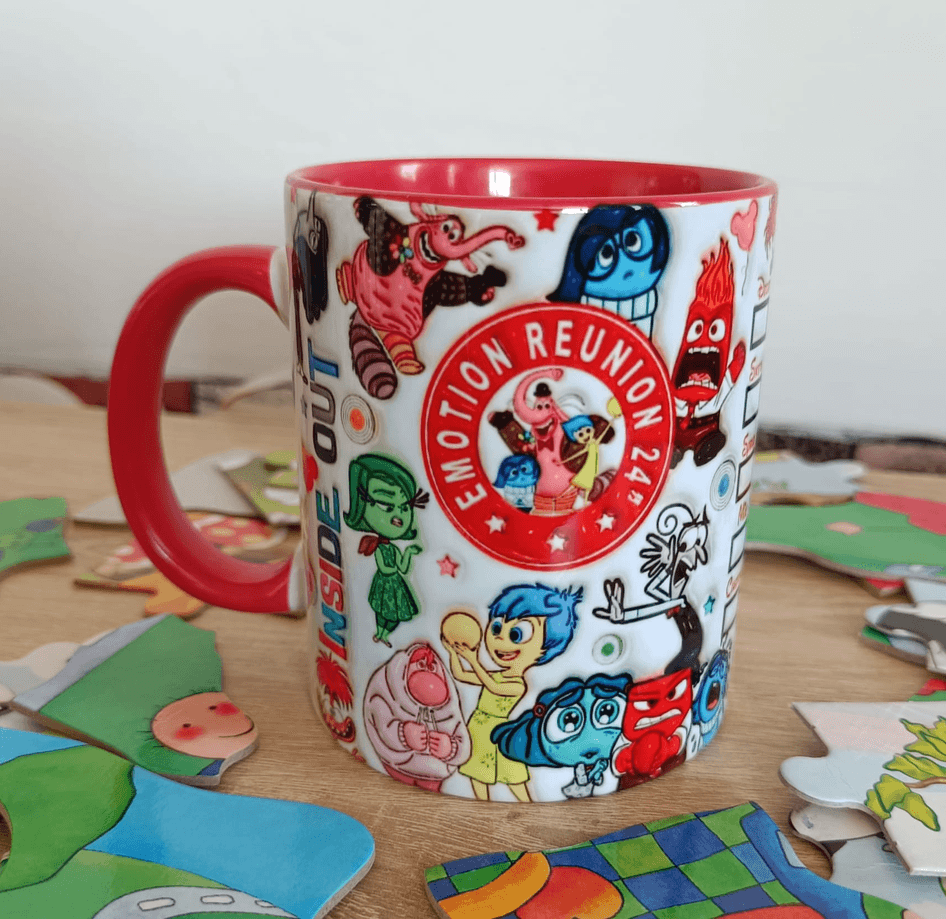 Ters Yüz Baskı içi ve Kulpu Renkli Kupa