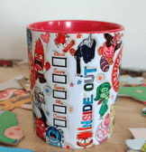 Ters Yüz Baskı içi ve Kulpu Renkli Kupa